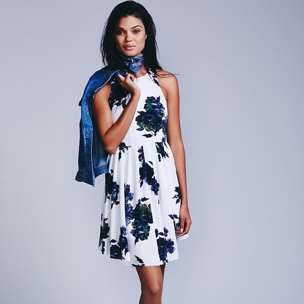 Free People Flutterby Printed Mini Dress